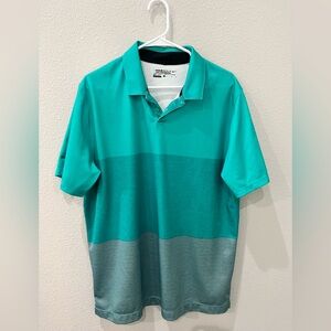 Nike Men's Aqua and Gray Polo Shirt
